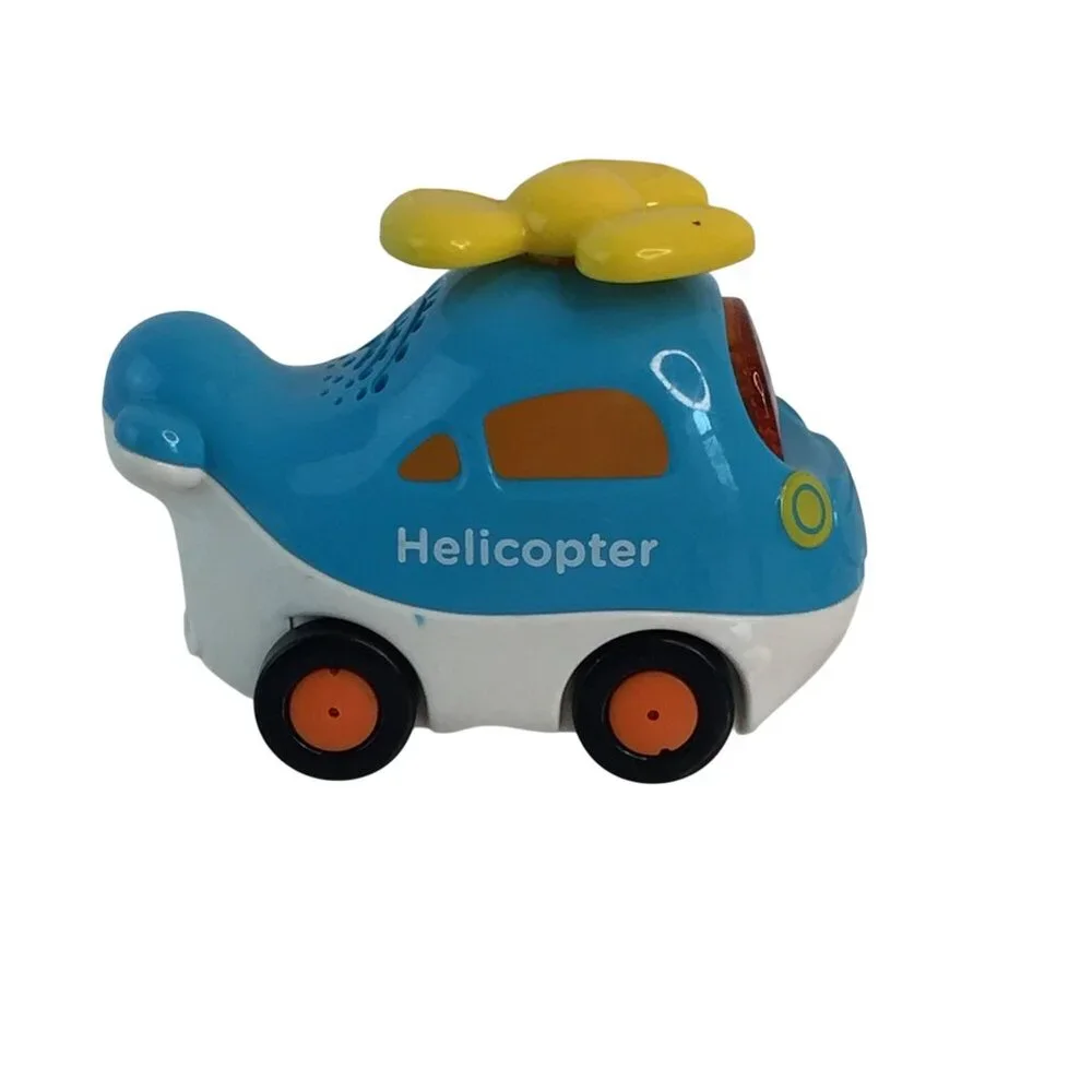 Vtech Go‎ Go Smart Wheels Black Police Car Blue Helicopter Lights Sounds Tested